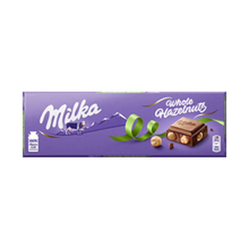 Piimašokolaad tervete pähklitega, MILKA, 250 g