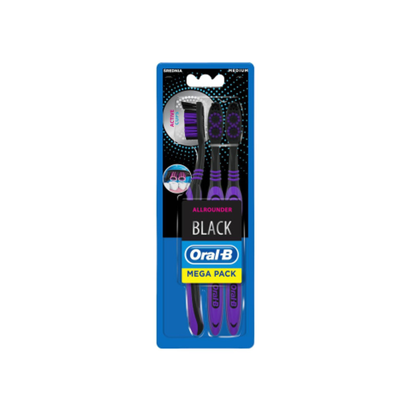 Hambahari All Rounder Black Medium, ORAL-B, 3 tk