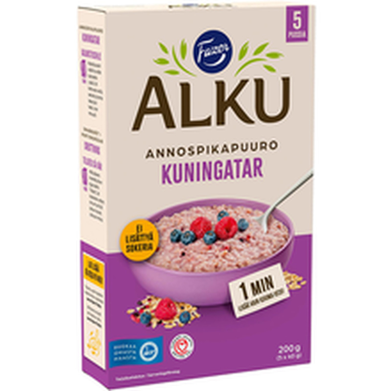 Fazer Alku vaarika- ja mustikamaitseline kiirpuder portsjonitena 200 g /5 x 40 g