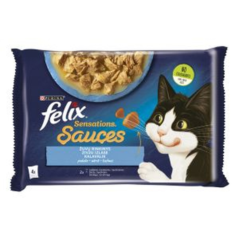 Felix Sensations kiisueine 4*85g kalavalik kastmes