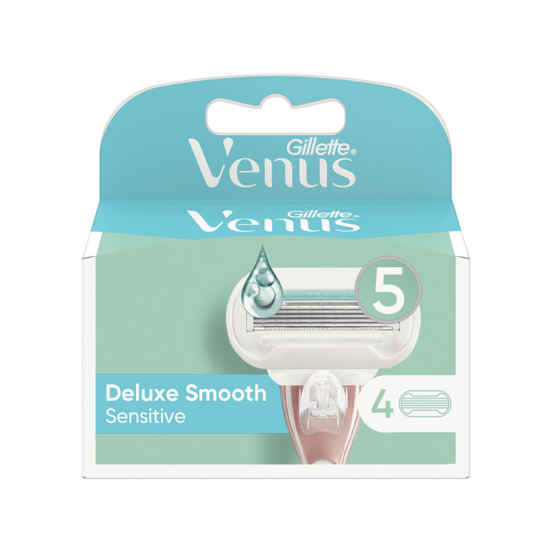 Gillette Venus Deluxe Smooth Sensitive Raseerija Varuterad, 4 tk