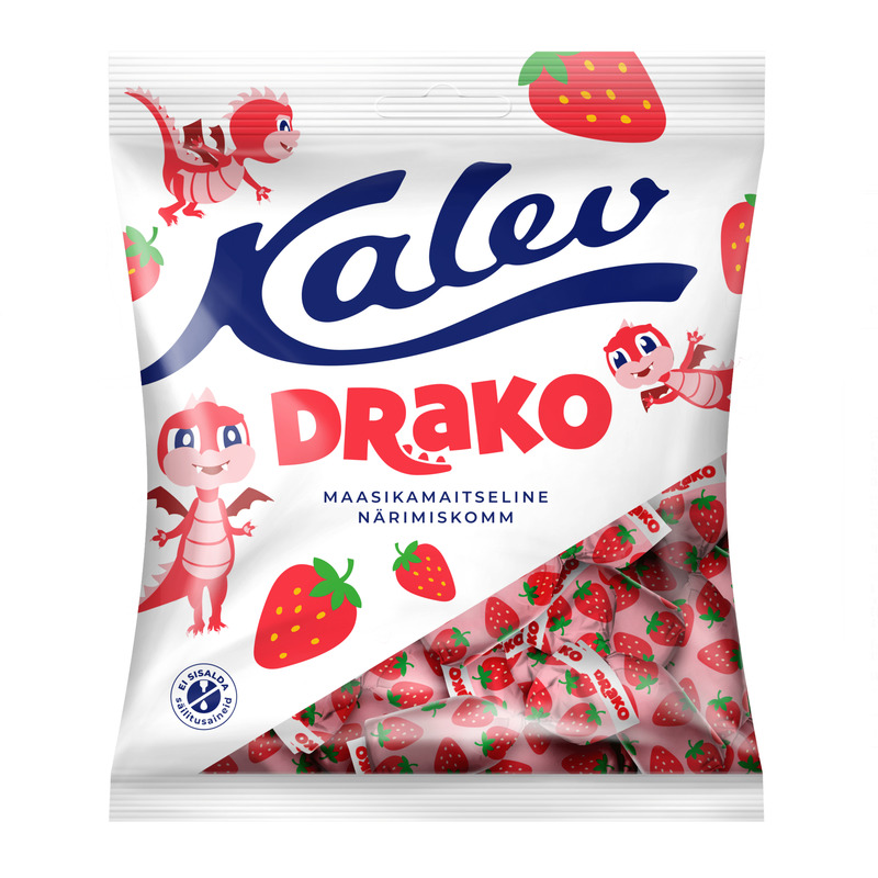 Drako maasikamaitselised närimiskommid, KALEV, 110 g