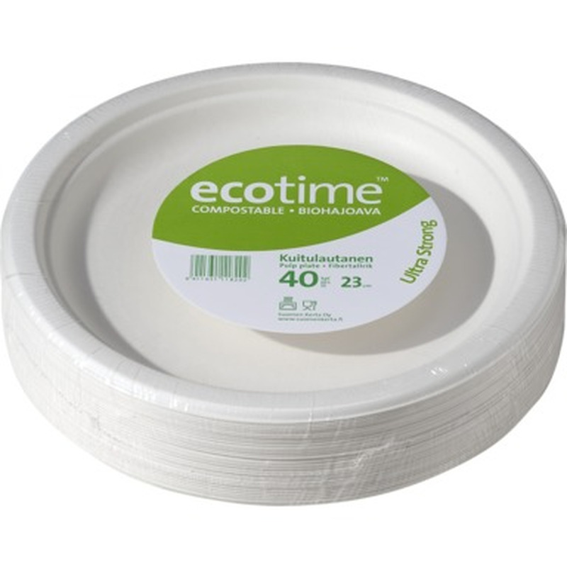 ECOTIME Papptaldrik 23cm 40tk (biolag/kompost)