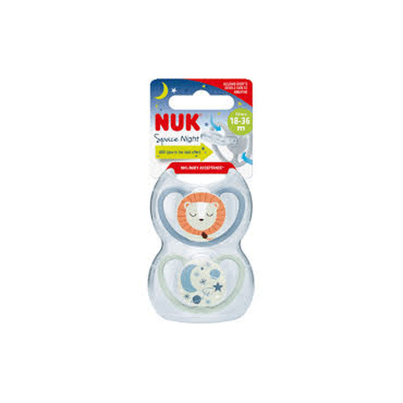 Silikoonlutt NUK Space night 18-36k,2tk