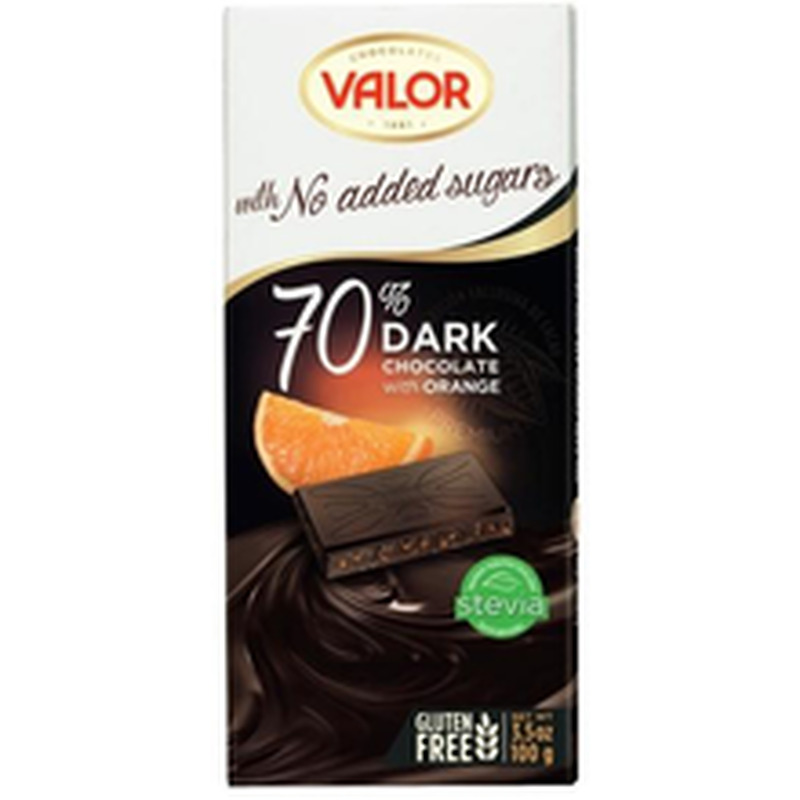 Valor tume šokolaad 70% apelsiniga 100g