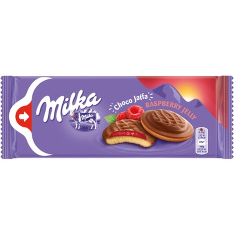 Küpsised vaarika täidisega Choco Jaffa, MILKA, 147 g