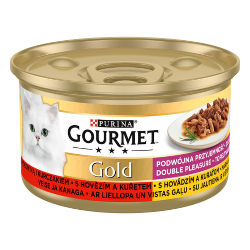 Kiisueine Gourmet gold Duo loomaliha ja kanaga 85 g