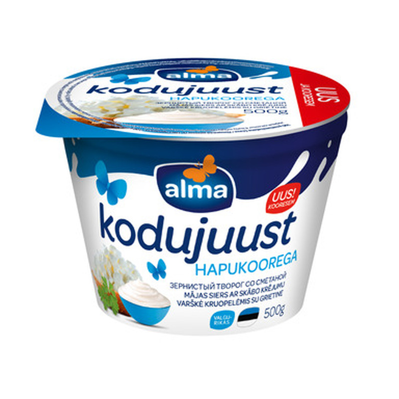 Kodujuust hapukoorega 7%, ALMA, 500 g