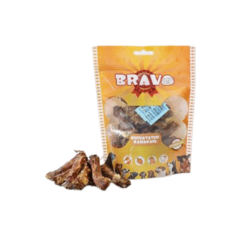 Kuivatatud kanakael koerale BRAVO 100g