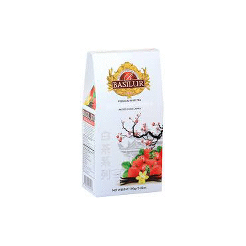 Valge tee BASILUR maasik.-vaanil.100g