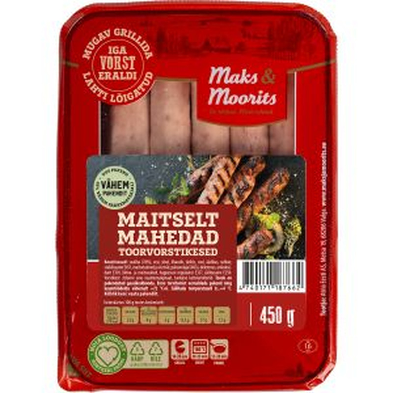 Maitselt mahedad toorvorstikesed, MAKS&MOORITS, 450 g