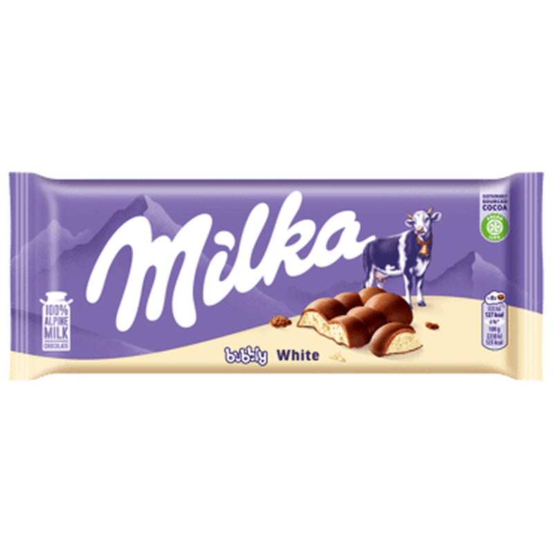 Piimašokolaad Bubbly White, MILKA, 95 g