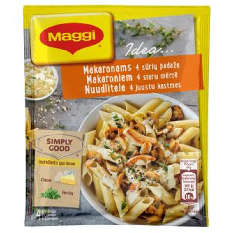 Segu kanaga nuudlitele 4 juustu kastmes, MAGGI, 34 g