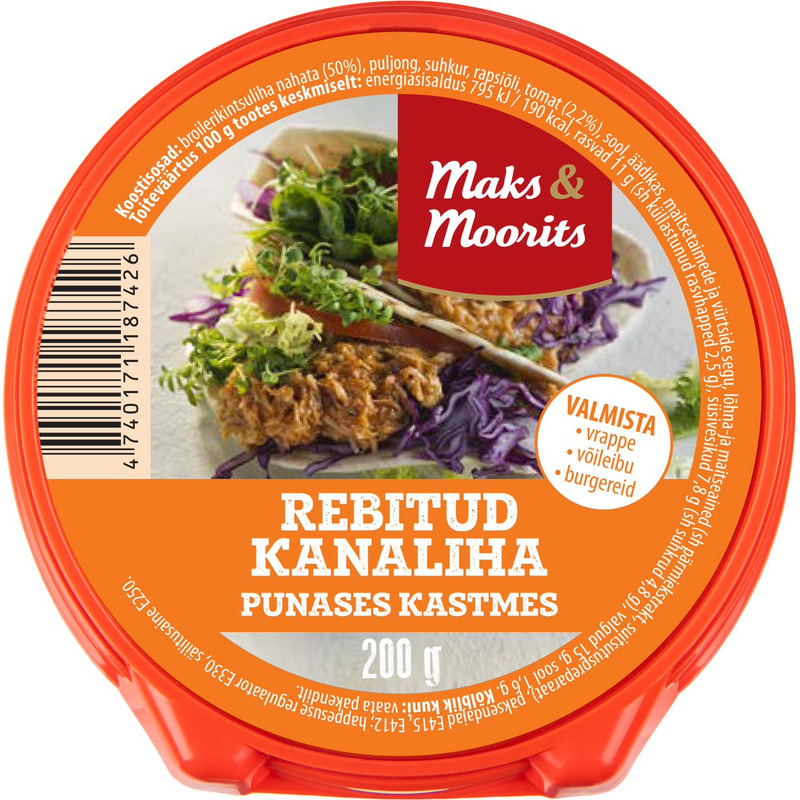 Rebitud kanaliha punases kastmes, MAKS & MOORITS, 200 g