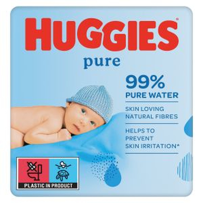 Niisked salvrätikud Pure, HUGGIES, 3 x 56 tk