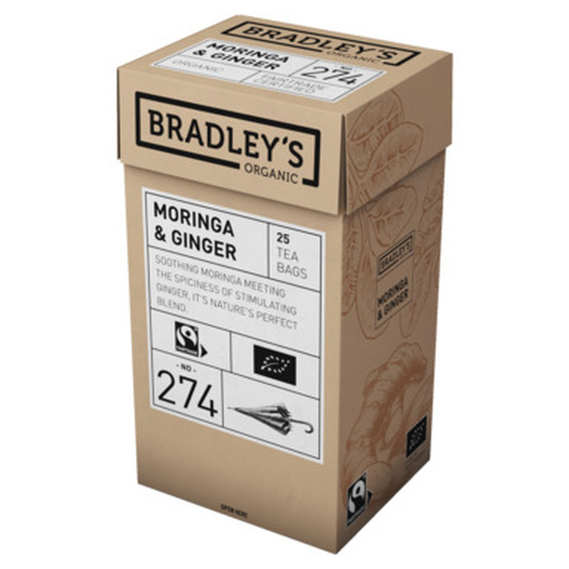 BRADLEY'S Organic Moringa&Ginger tee 25x1,2g (ümbrik)