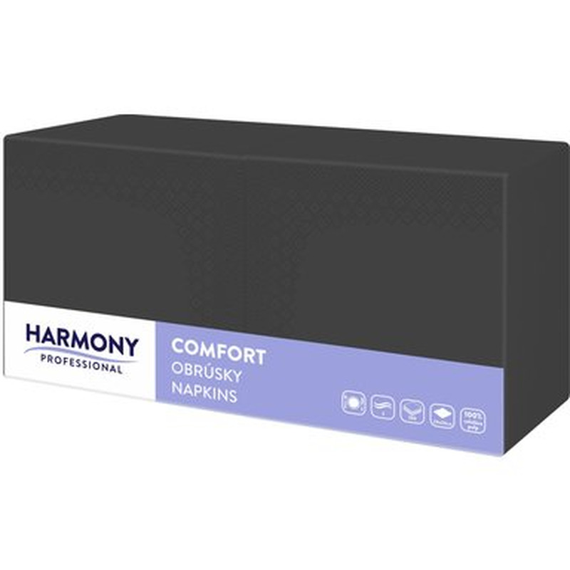 HARMONY Professional Salvrätikud 24x24cm 250tk (2kih, must)