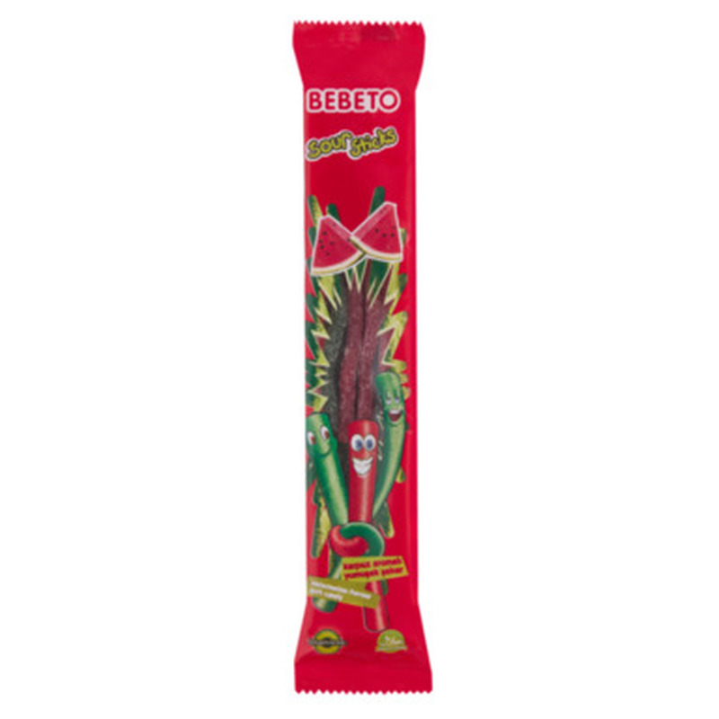 BEBETO Kummikommid Sour Sticks Watermelon/mix 35g