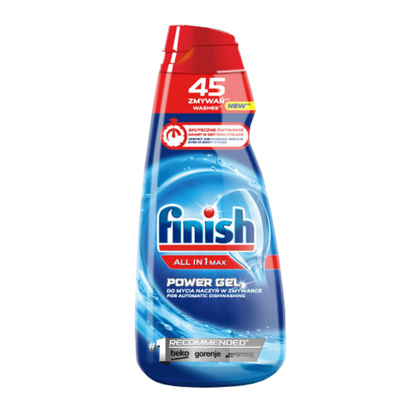 Nõudepesumasinate pesugeel Finish All in 1 Max Power Gel, 900ml