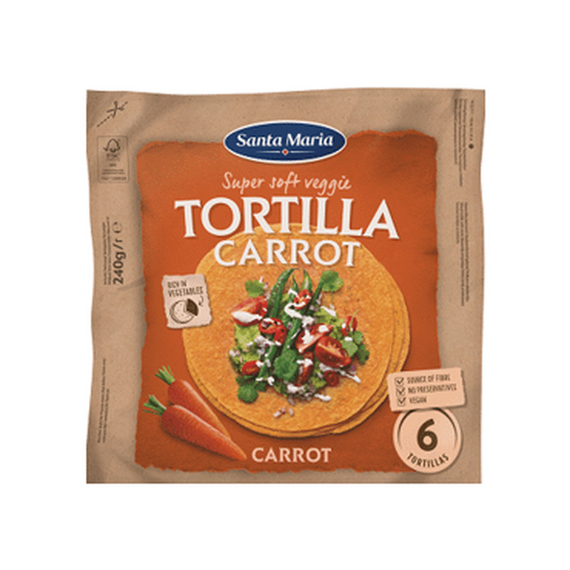 Nisutortilla porgandiga SANTA MARIA 240g