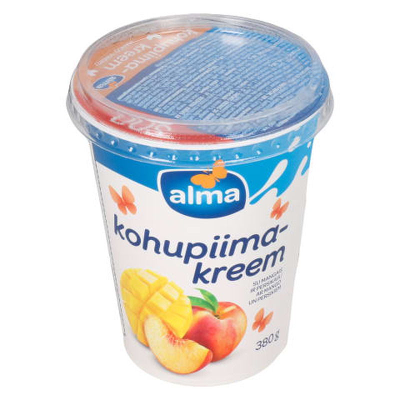 Kohupiimakreem mango-virsiku Alma 380g