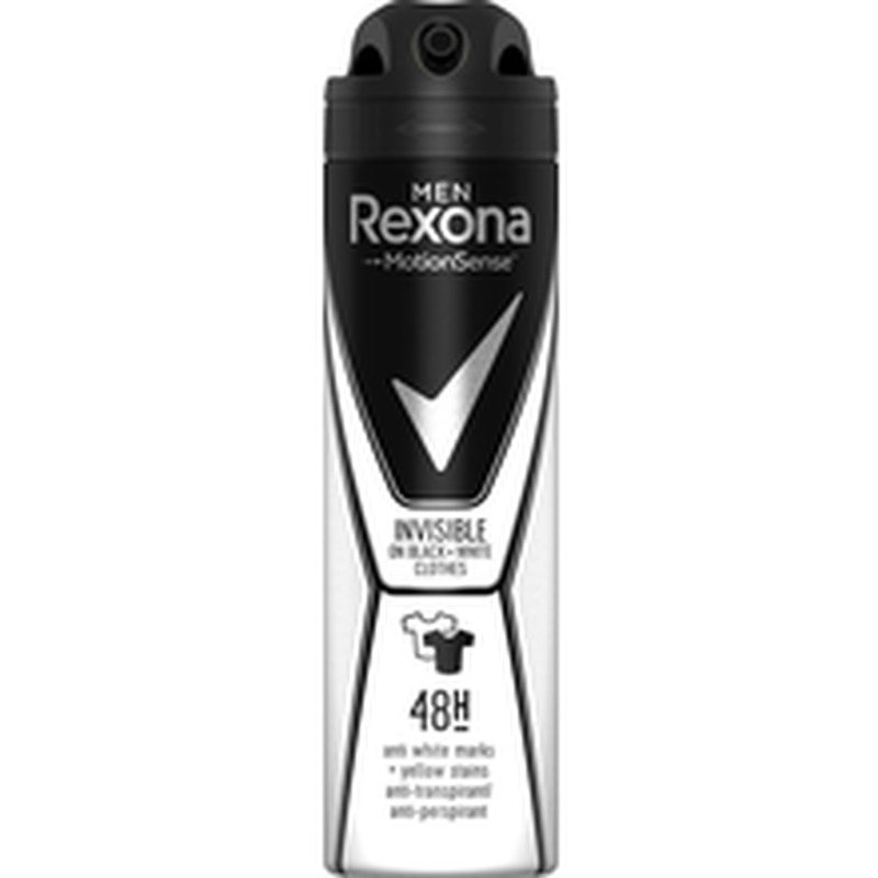 Deodorant Invisible on B+W clothes meestele, REXONA, 150 ml