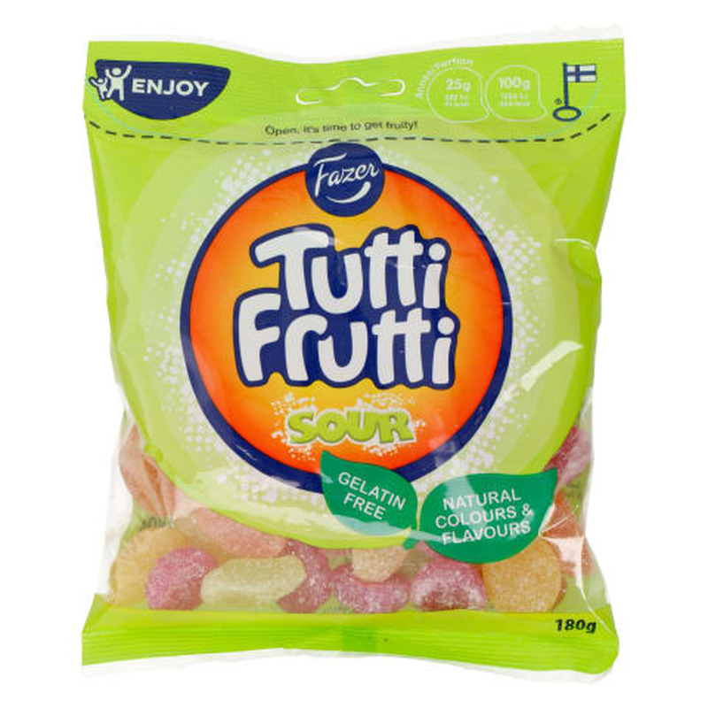 Kummikommid Tutti Frutti Sour, FAZER, 180 g