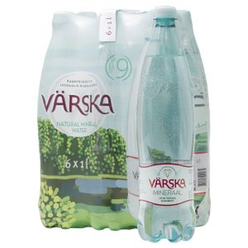 Looduslik mineraalvesi karboniseeritud 6-pakk, VÄRSKA MINERAAL, 6 x 1 L