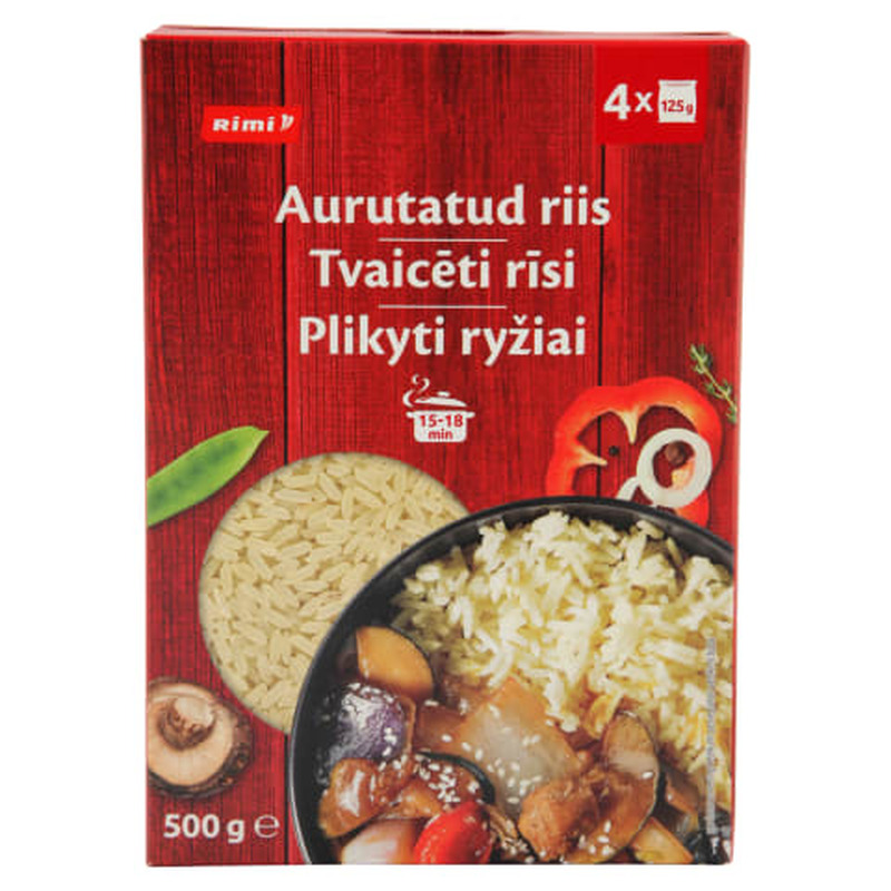 Pikateraline riis aurutatud Rimi 4x125g