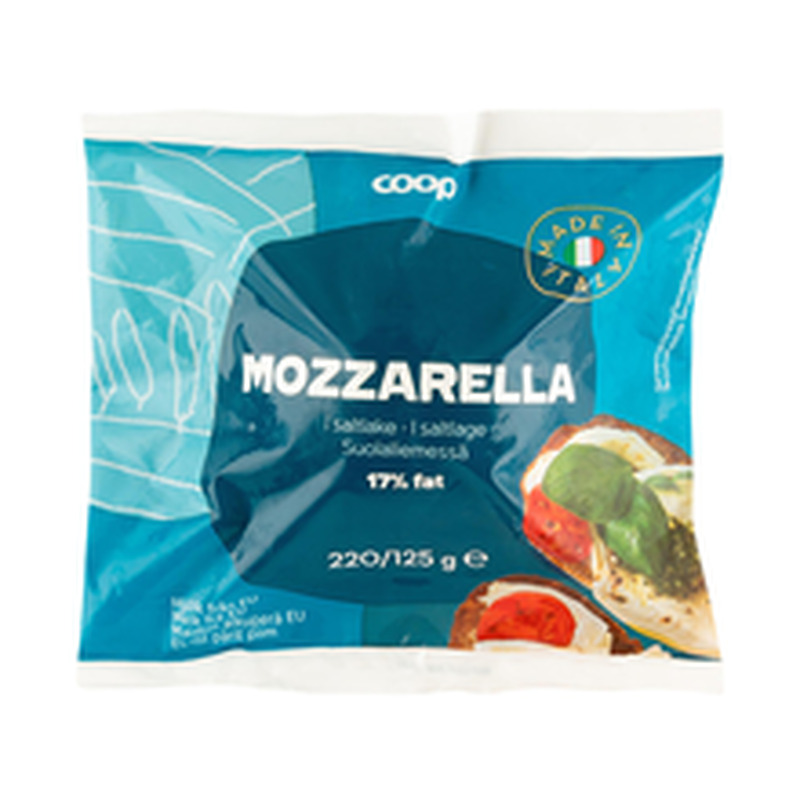 Coop mozzarella soolvees 17% rasva 125g