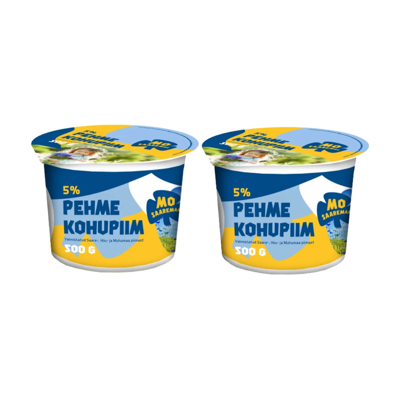 HULGI Pehme kohupiim 5% 2 tk, MO SAAREMAA, 2 x 500 g