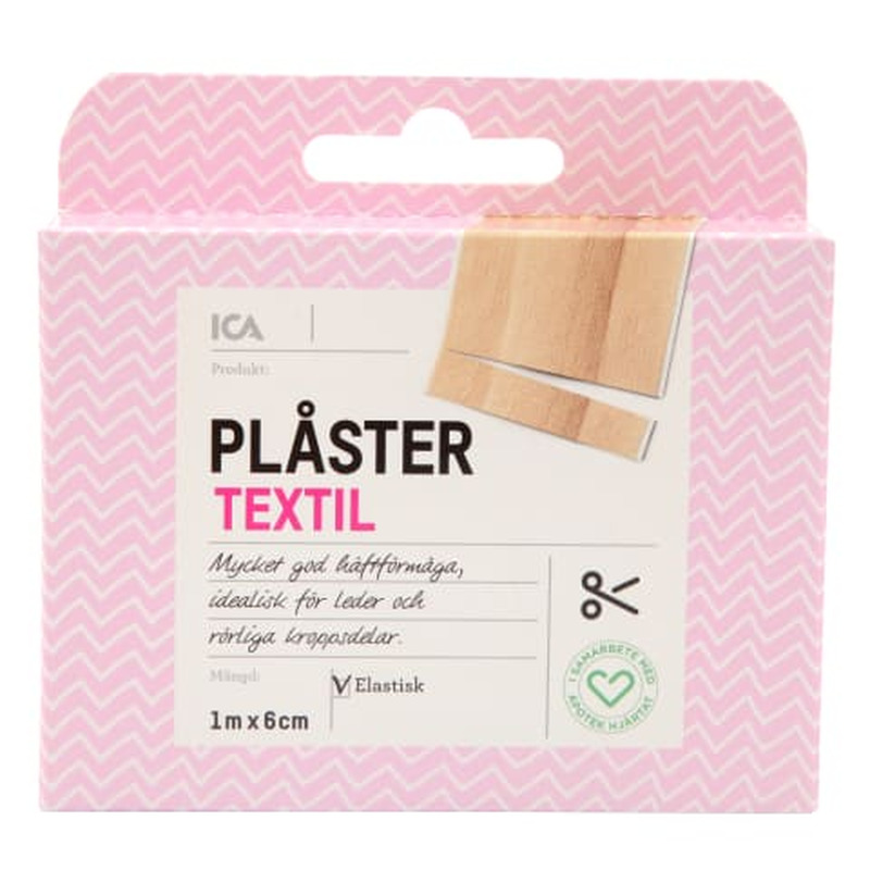 Tekstiilist plaastrid ICA Hjartat 1m x 6cm