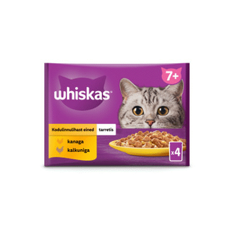 Kiisueine WHISKAS 7a.+kodulinnulih.4x85g