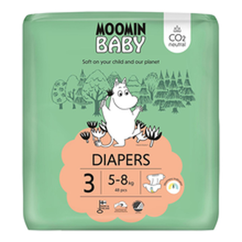 Moomin baby teipmähkmed 3  48tk 5-8kg