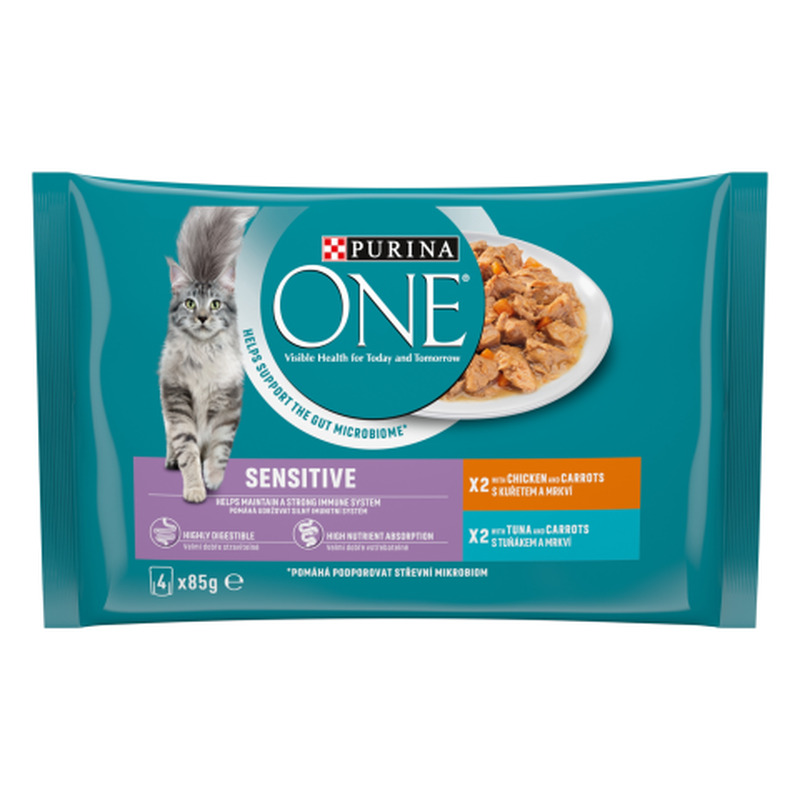 Kassisööt Purina One Sensitive 4x85g