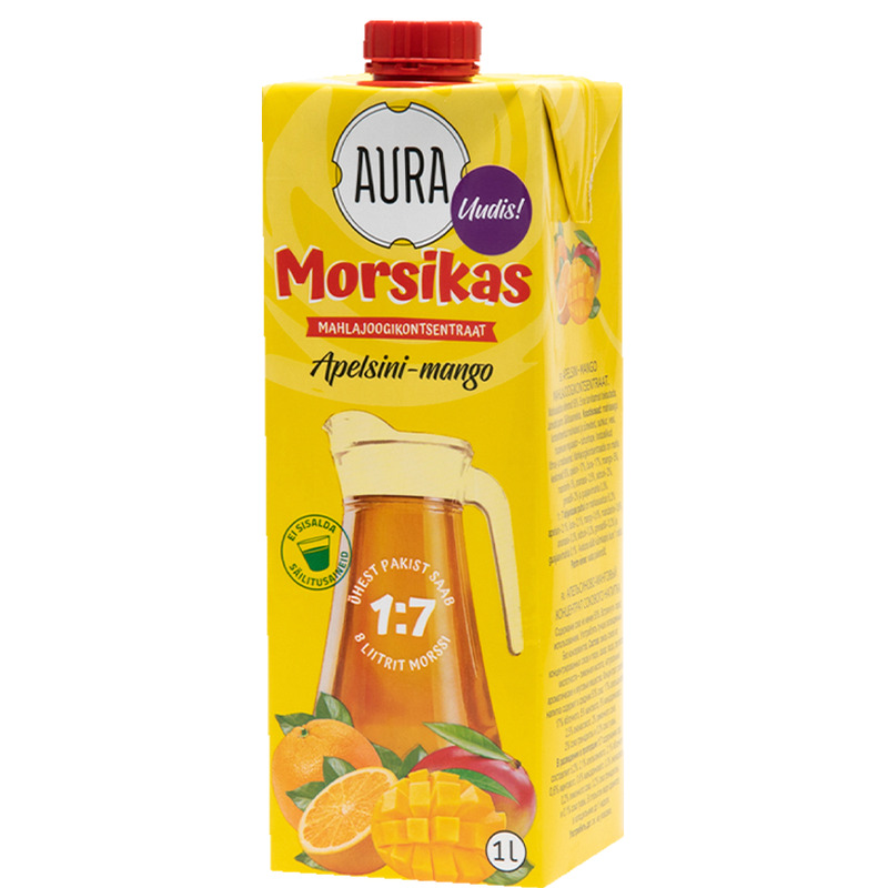 Apelsini-mango mahlajoogikontsentraat, AURA MORSIKAS, 1 L