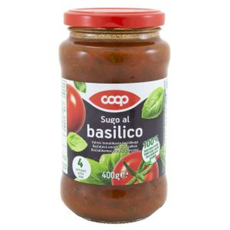 Coop tomatikaste Basilico 400g basiilikuga