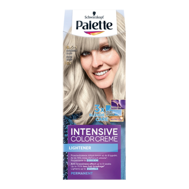 Juuksevärvipalett Intensive Color Creme hõbeblond 9,5-1 (C9)