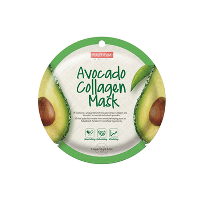 Näomask PUREDERM Avocado Collagen