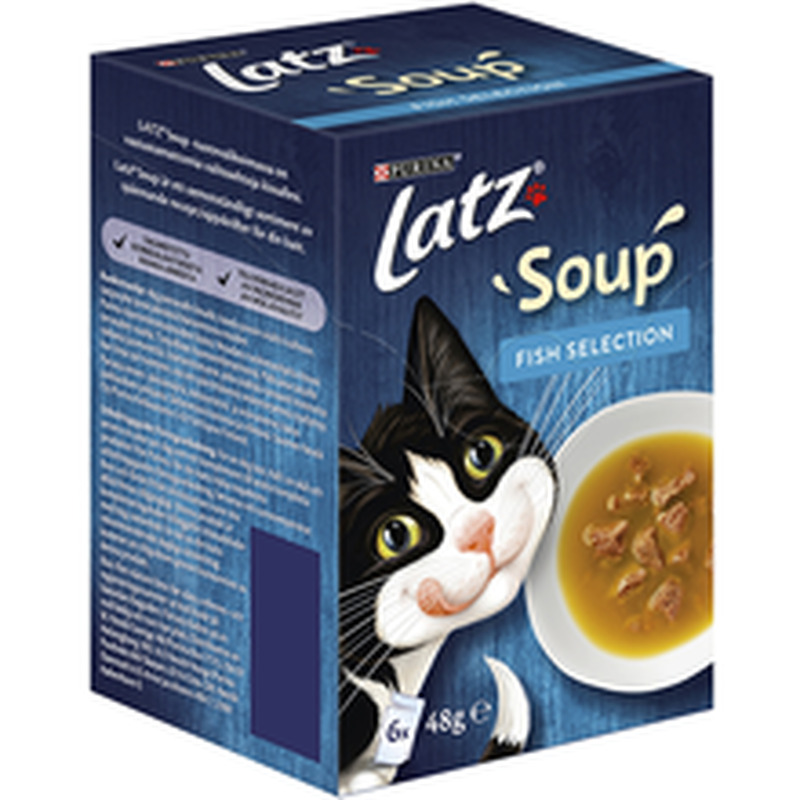 Latz Soup Fish Selection täiendsöödavalik kassidele, 6 x 48 g