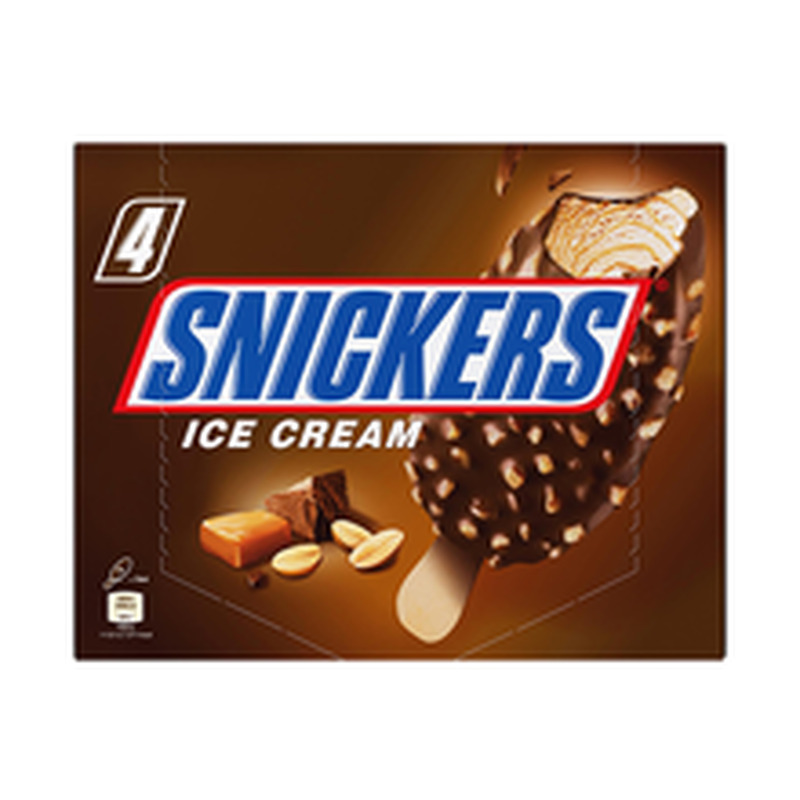 Snickers pulgajäätised 4 tk, 297ml