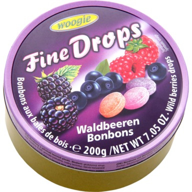 WOOGIE Fine Drops wild berry 200g (metallkarp)