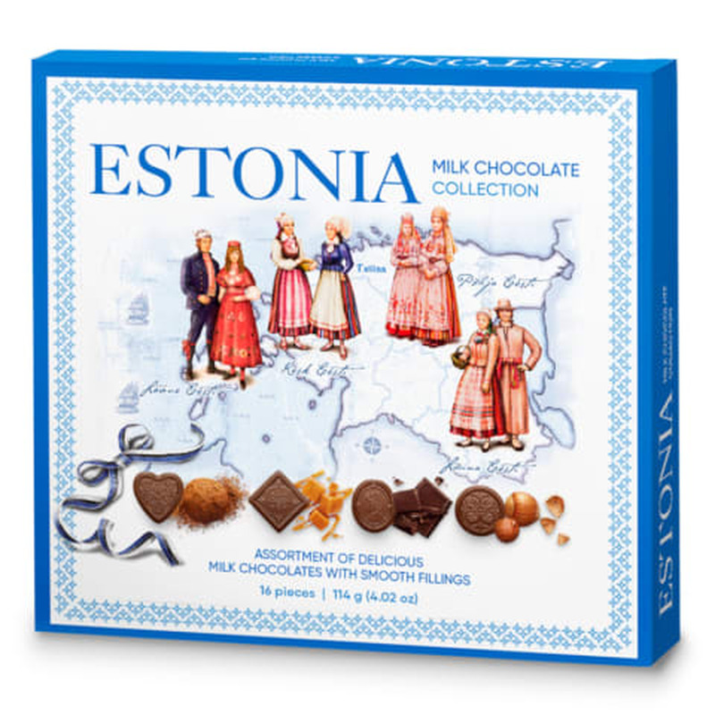 Šokolaadikompvekkide assortii piimašokolaadiga Estonia Pergale 114g