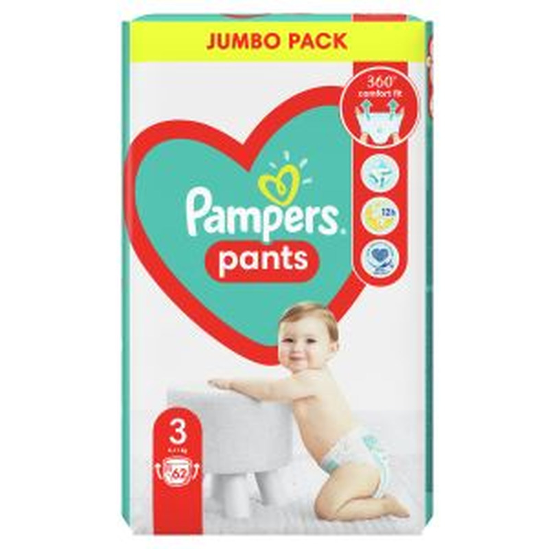 Püksmähkmed JP S3 62tk, PAMPERS, 62 tk