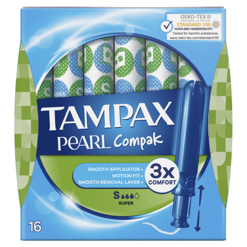 Tampoonid Tampax Compak Pearl Super 16tk