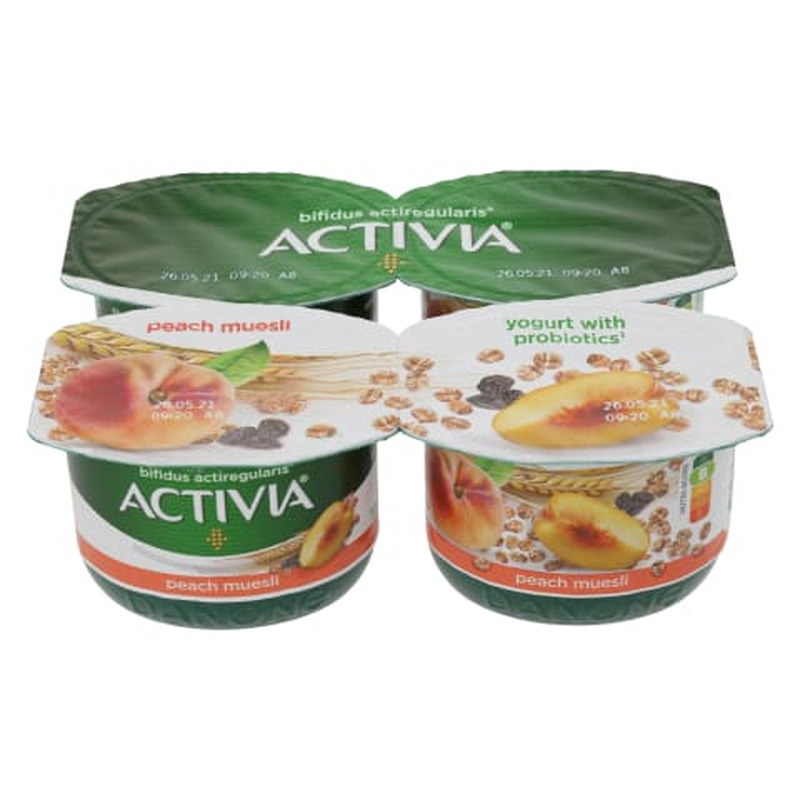 Jogurt virsik-müsli Activia 4x120g