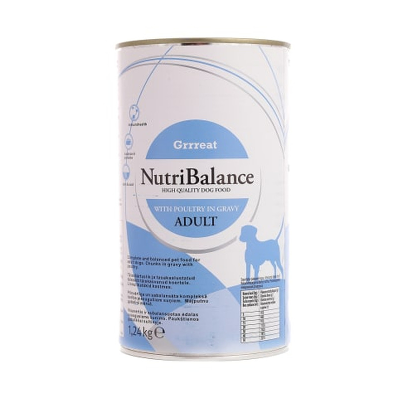 Koerasööt linnulihast NutriBalance 1,24kg