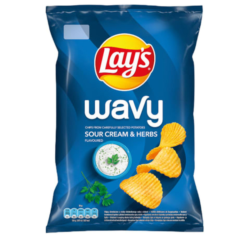 Kartulikrõpsud hapukoore-ja ürtidemaitselised Lay's Wavy 120g