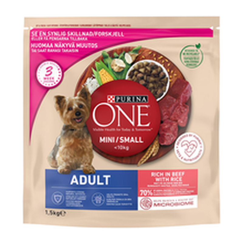 Purina One koeratoit väiksetele täiskasvanutele koertele 1,5kg