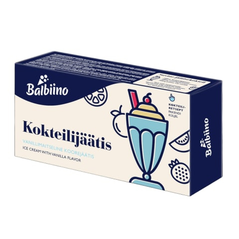 Koorejäätis vanillimaitseline Balbiino 1L/480g